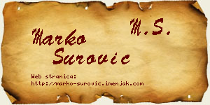 Marko Surović vizit kartica